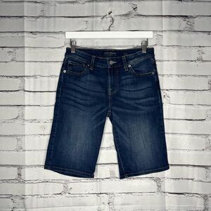 Lucky Brand The Bermuda Dark‑Wash Jean Shorts Size 2/26 Mid‑Rise Relaxed Bermuda